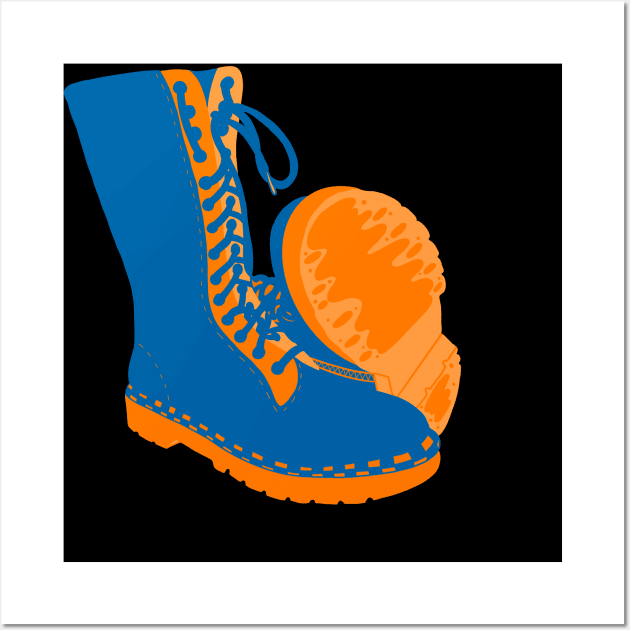 Dr. Martens - Blue & Orange Wall Art by The3rdMeow